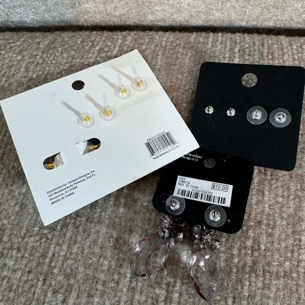 Mixed Earrings Lot 6 Pair Double Take New York & Company RSVP NWT Stud Hoop Drop